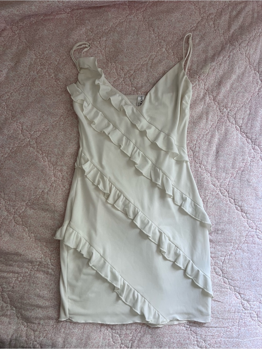 Lucy in the sky White Ruffle Mini Dress - Women